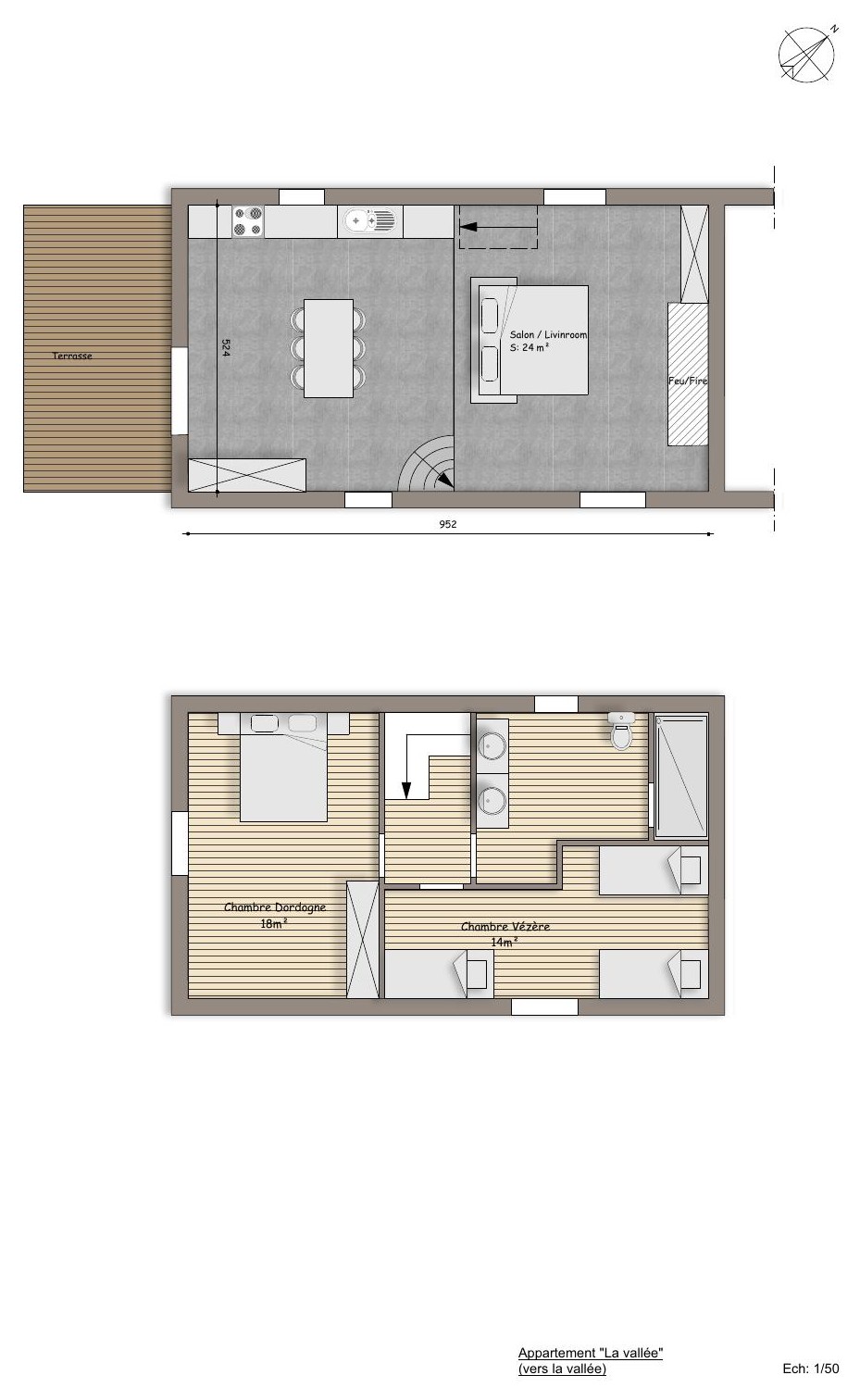 Maison de la Vallée — rez-de-chaussée et étage